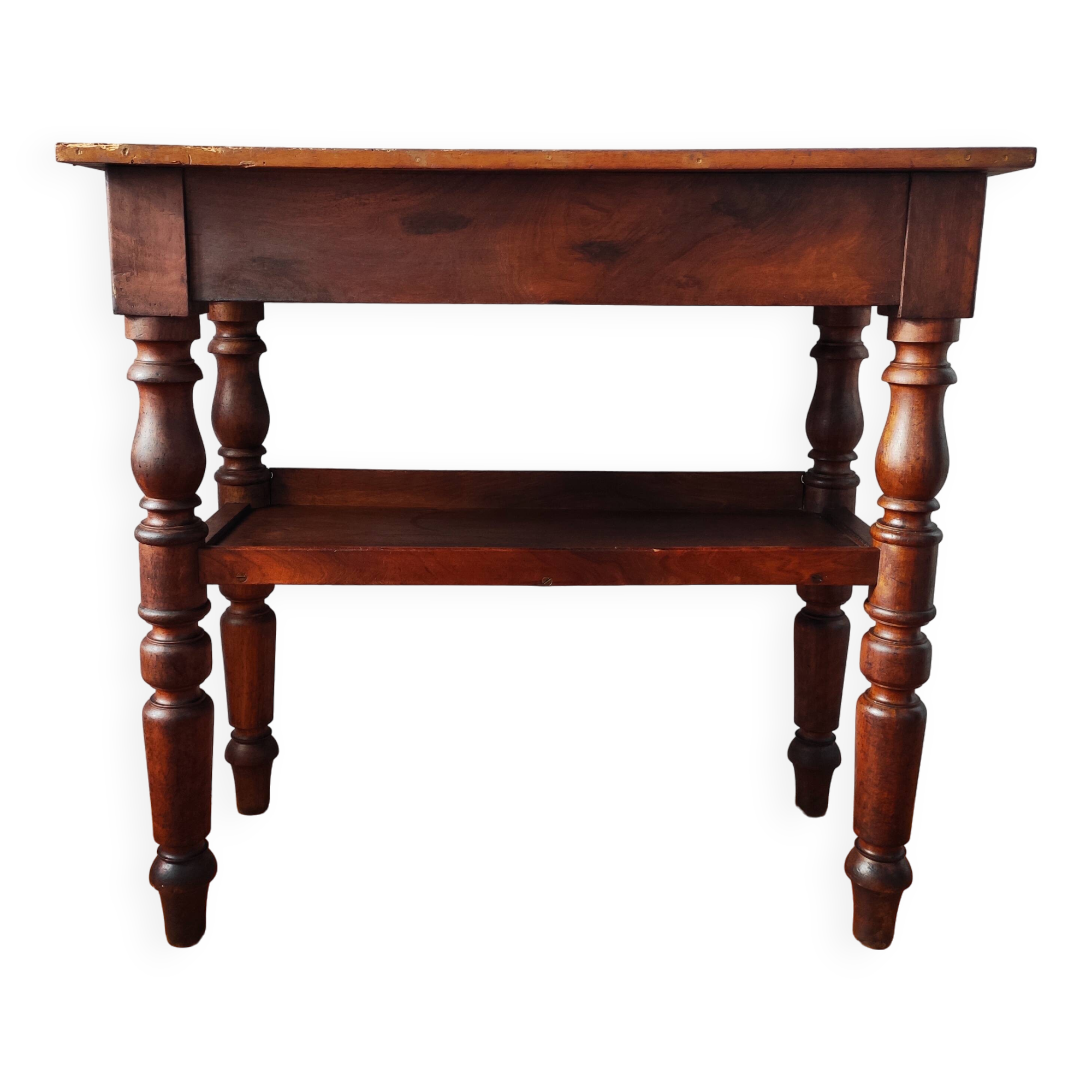 Antique solid walnut console serving trolley