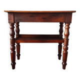 Antique solid walnut console serving trolley