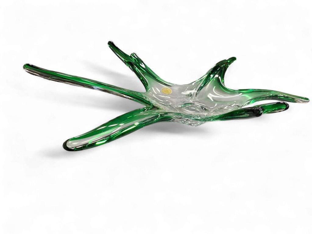 Décoration vintage en verre vert / coupe Braine Le Comte