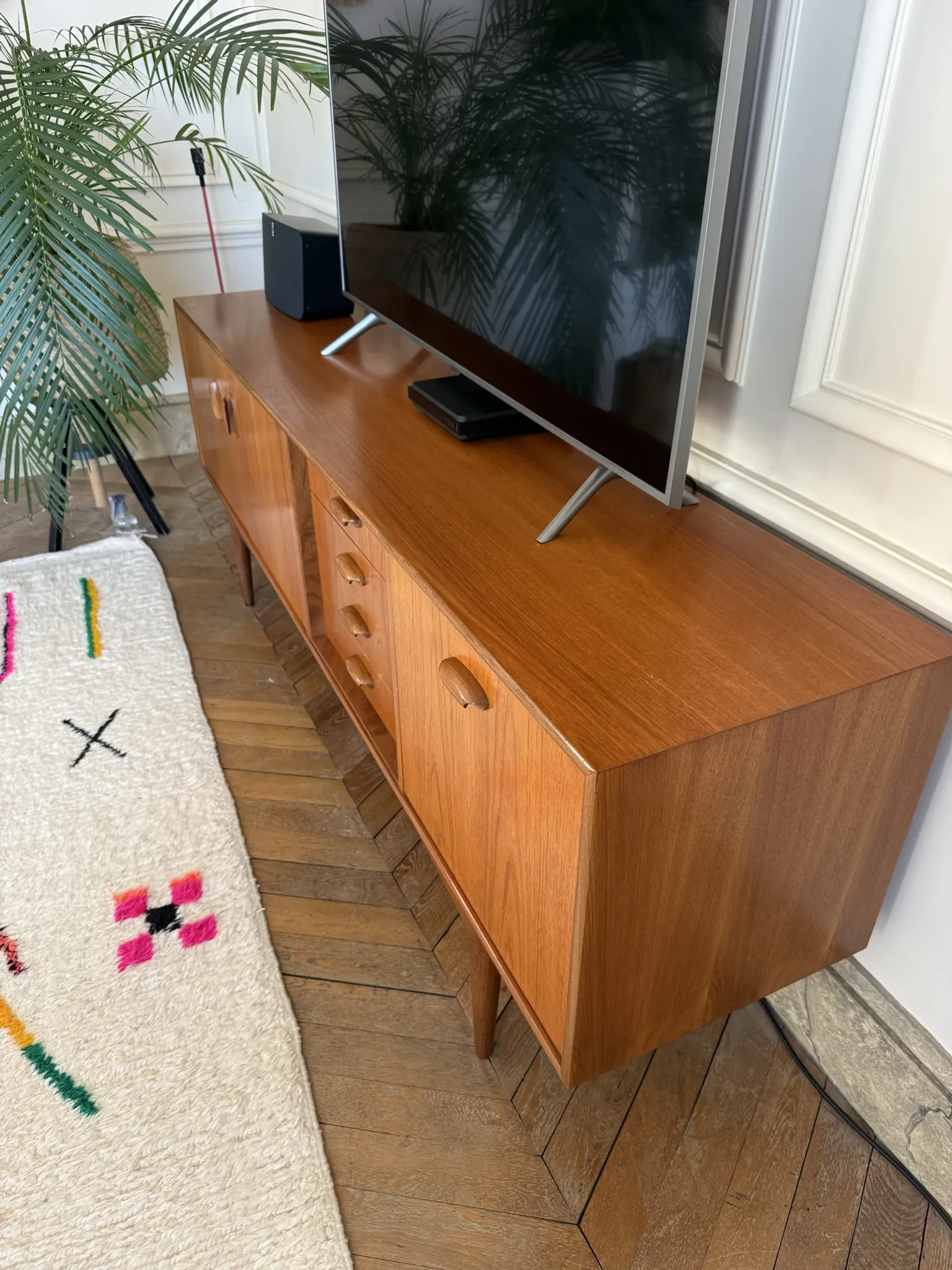 Vintage Scandinavian teak sideboard by G Plan, 1960.