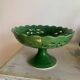 Cup on pedestal / Openwork compote in emerald green ceramic – Vi