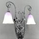 Important Wrought Iron Double-Headed Lamp by Schneider, Art Deco, c. 1920