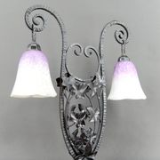 Important Wrought Iron Double-Headed Lamp by Schneider, Art Deco, c. 1920