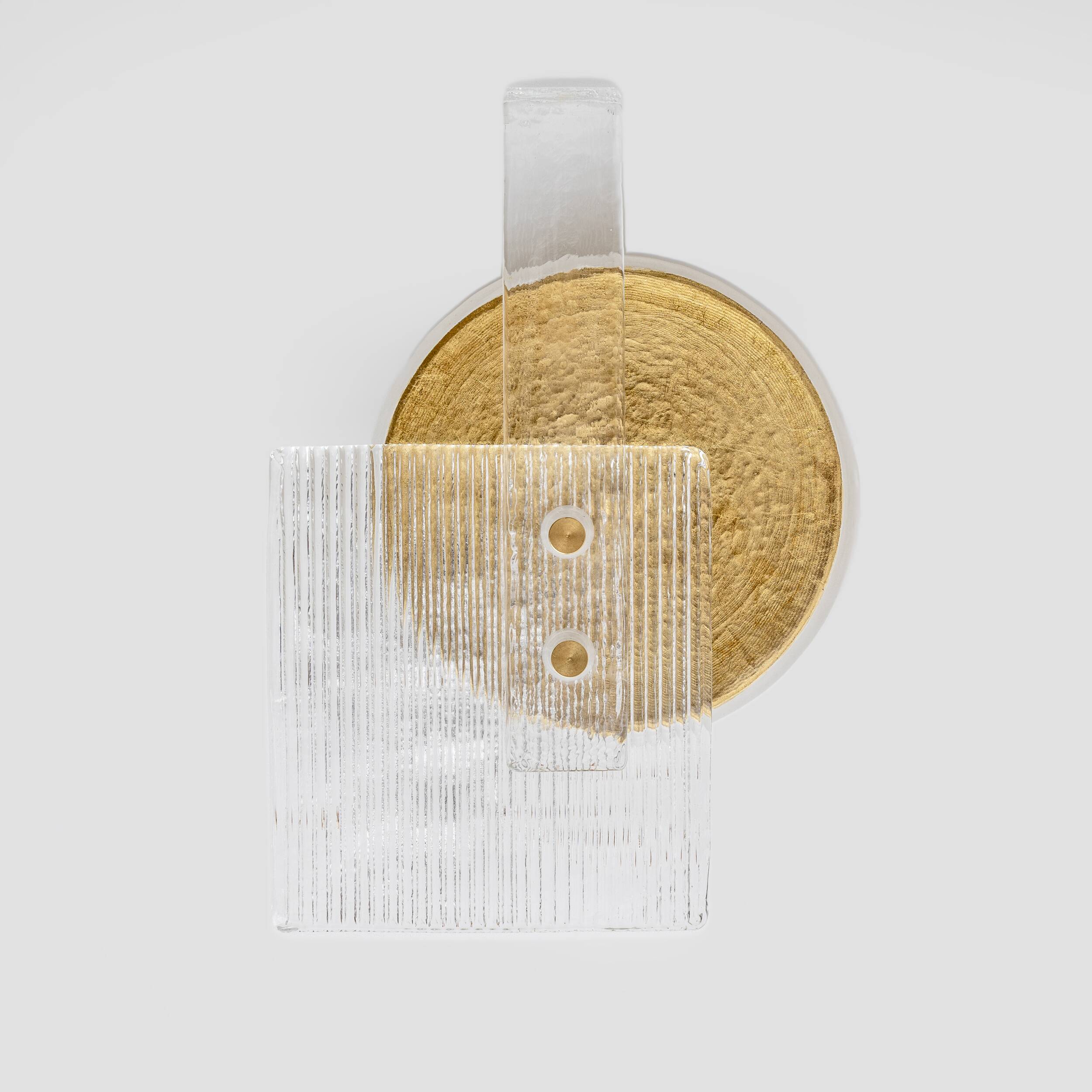 Pair of Art Deco Murano Glass Sconces with Gold Texture, Italy, 21st Century