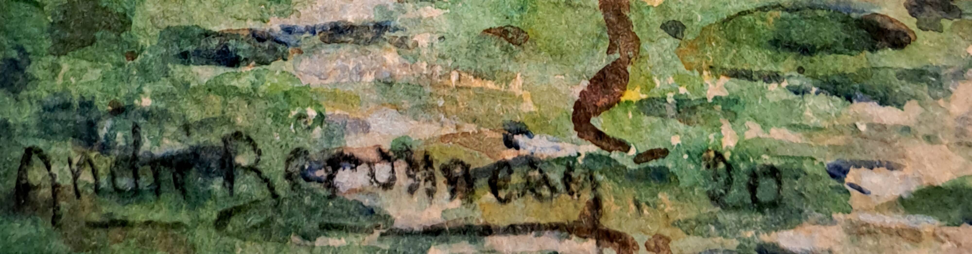 Impressionist watercolour - André Beronneau - Paris, the Seine - 1920