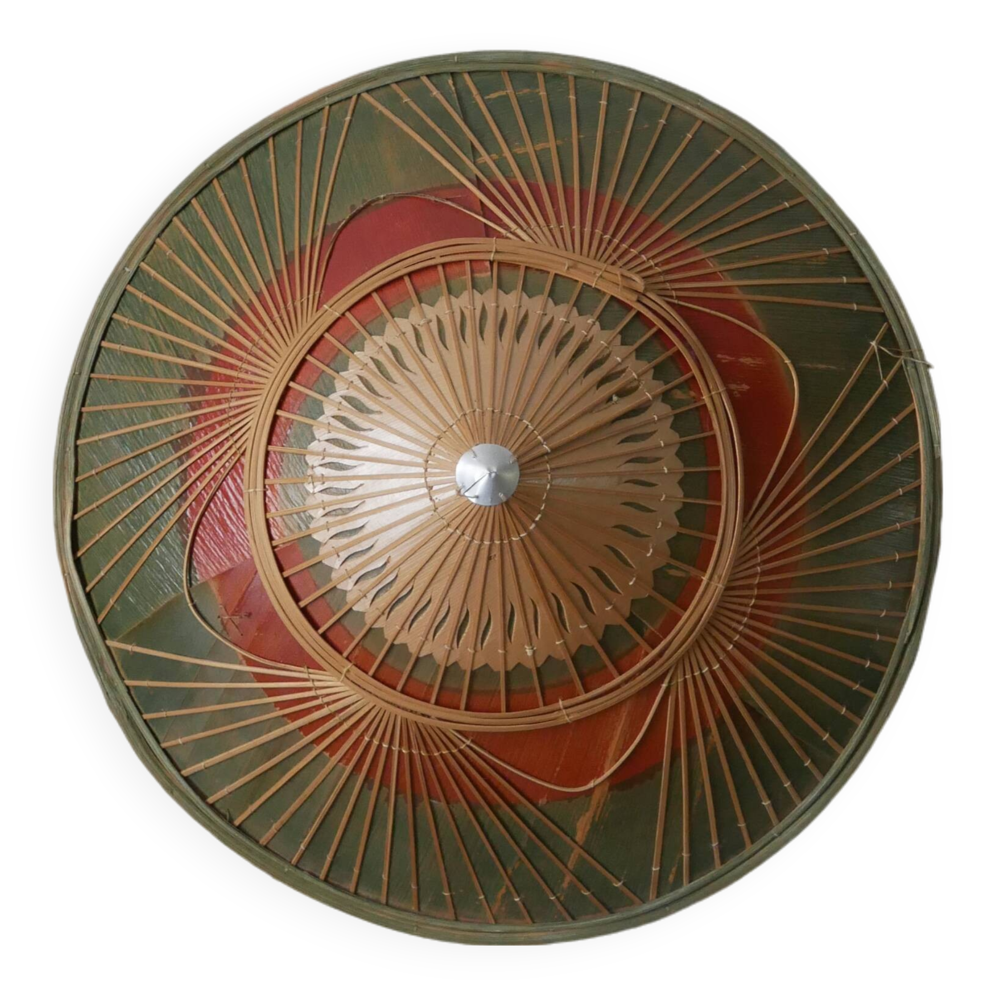 Vintage conical hat handmade Asian crafts decorative object