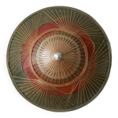 Vintage conical hat handmade Asian crafts decorative object