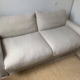 3-seater convertible linen sofa