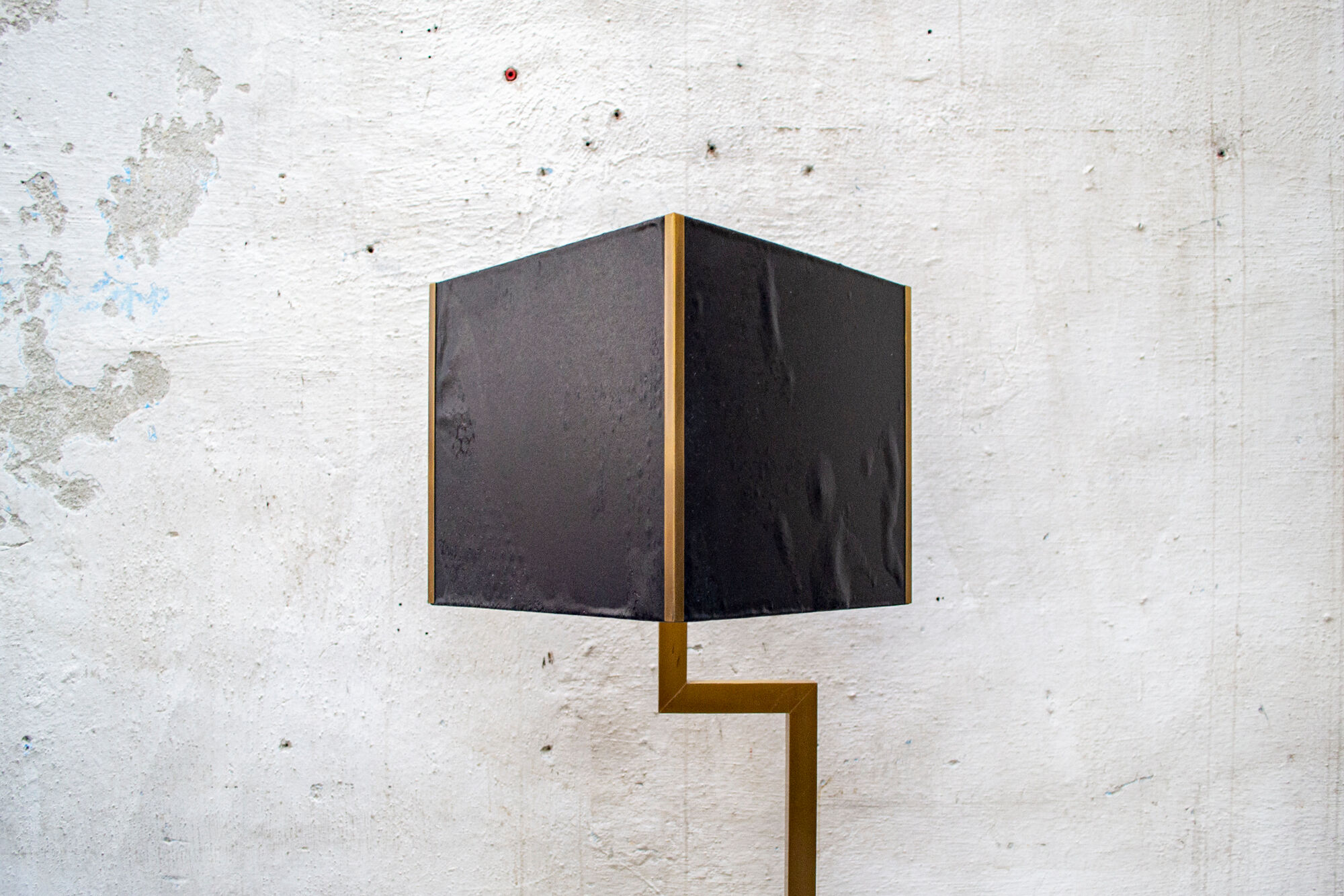 Brass, marble and leather lamp designed by Trussardi Atelier Anni 2000 For the theatre restaurant in