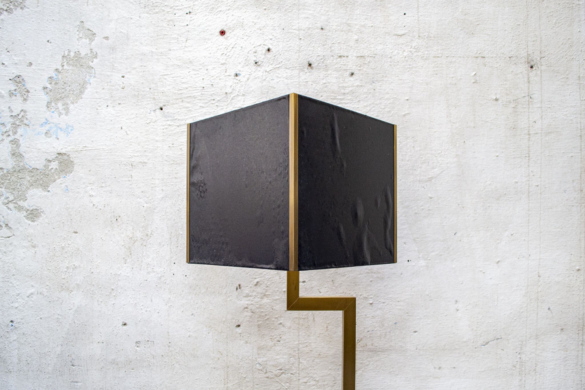 Brass, marble and leather lamp designed by Trussardi Atelier Anni 2000 For the theatre restaurant in