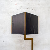 Brass, marble and leather lamp designed by Trussardi Atelier Anni 2000 For the theatre restaurant in