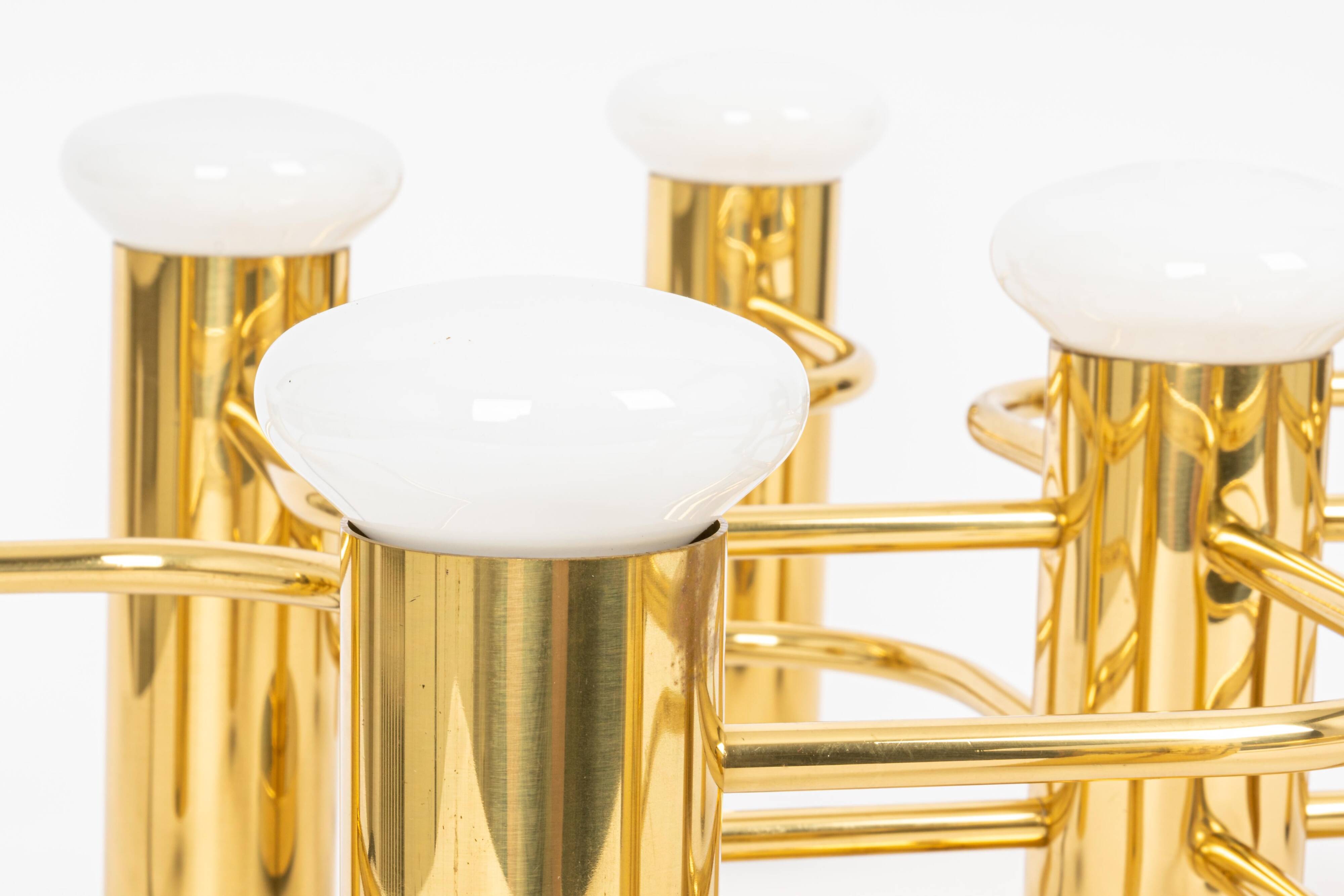 1 of 2 Sciolari Leola wall-mounted ceiling light in brass, Germany, 1970s