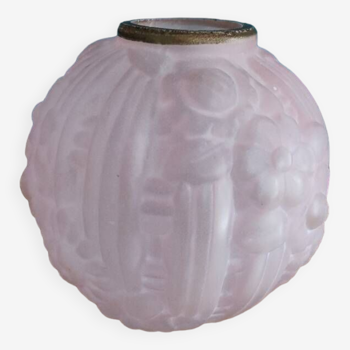 Pink art deco ball vase