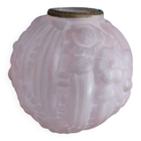 Vase boule art déco rose
