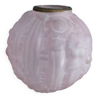 Vase boule art déco rose