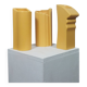 Three yellow vases in Memphis style by ASA Germany.