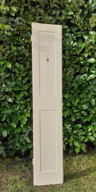 Narrow old paneled molded cupboard door h220x42cm