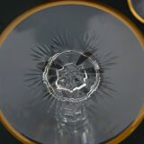 ST LOUIS Excellence - 4 large gold cut crystal wine glasses - H 22.4