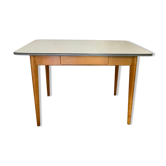 Kitchen table in formica 1960's base wood compass