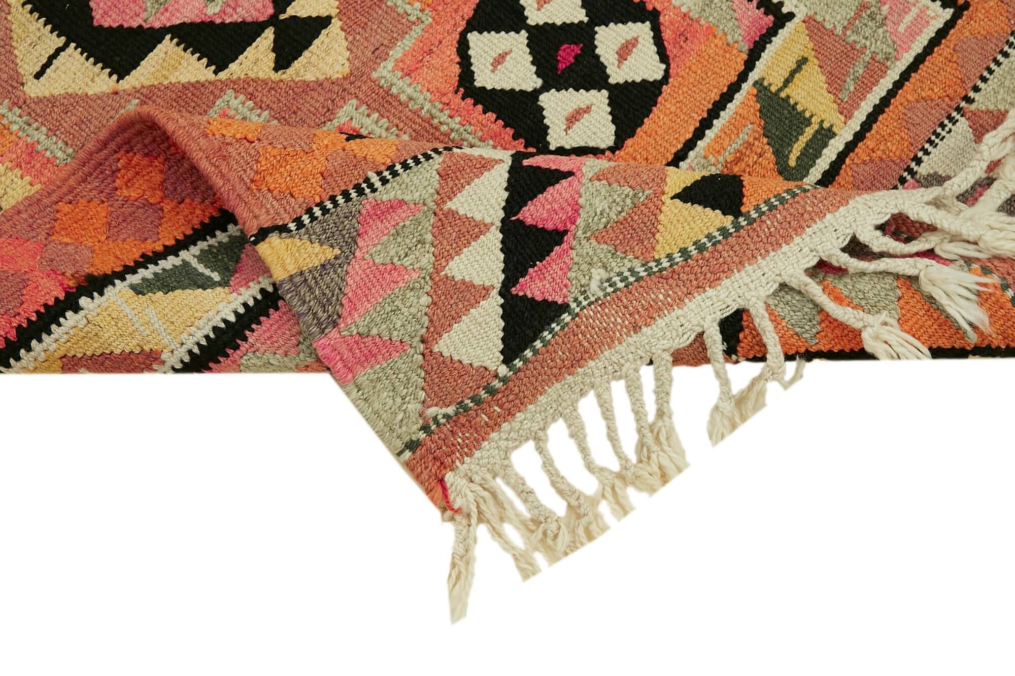 Turkish Handwoven Vintage Herki Kilim 94 cm x 304 cm