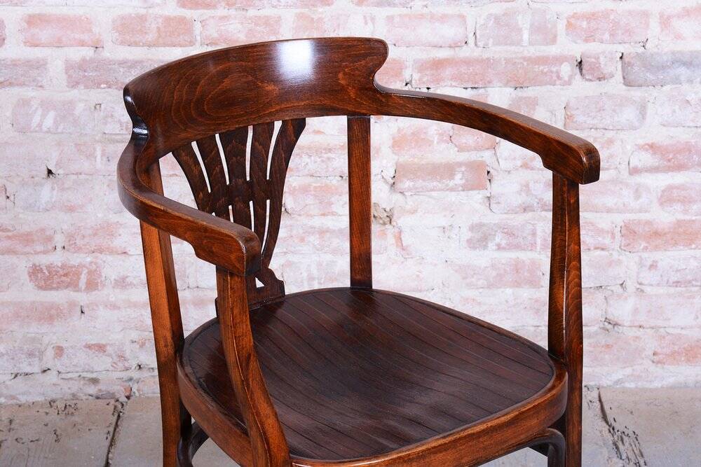 Art Deco Beech Armchair from Fischel, Slovakia, 1900s