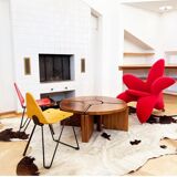 Modular "nuclear" bench + 5-piece coffee table 1940s