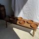 Bowl, cut or presentation plate in monoxyle teak D21 H5