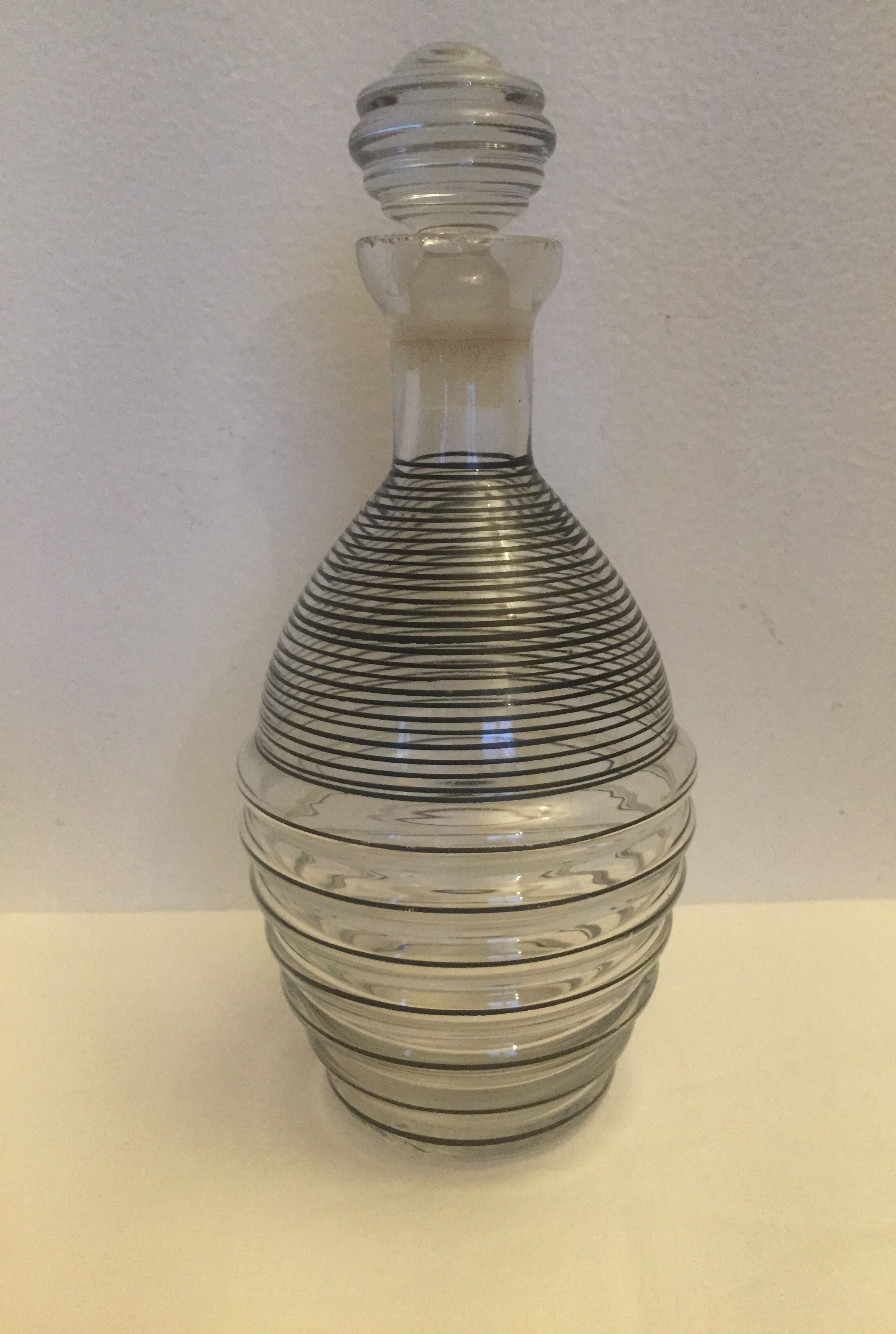 Striated glass carafe