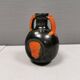 Vase in metallic glaze with orange details, Upsala Ekeby Sweden