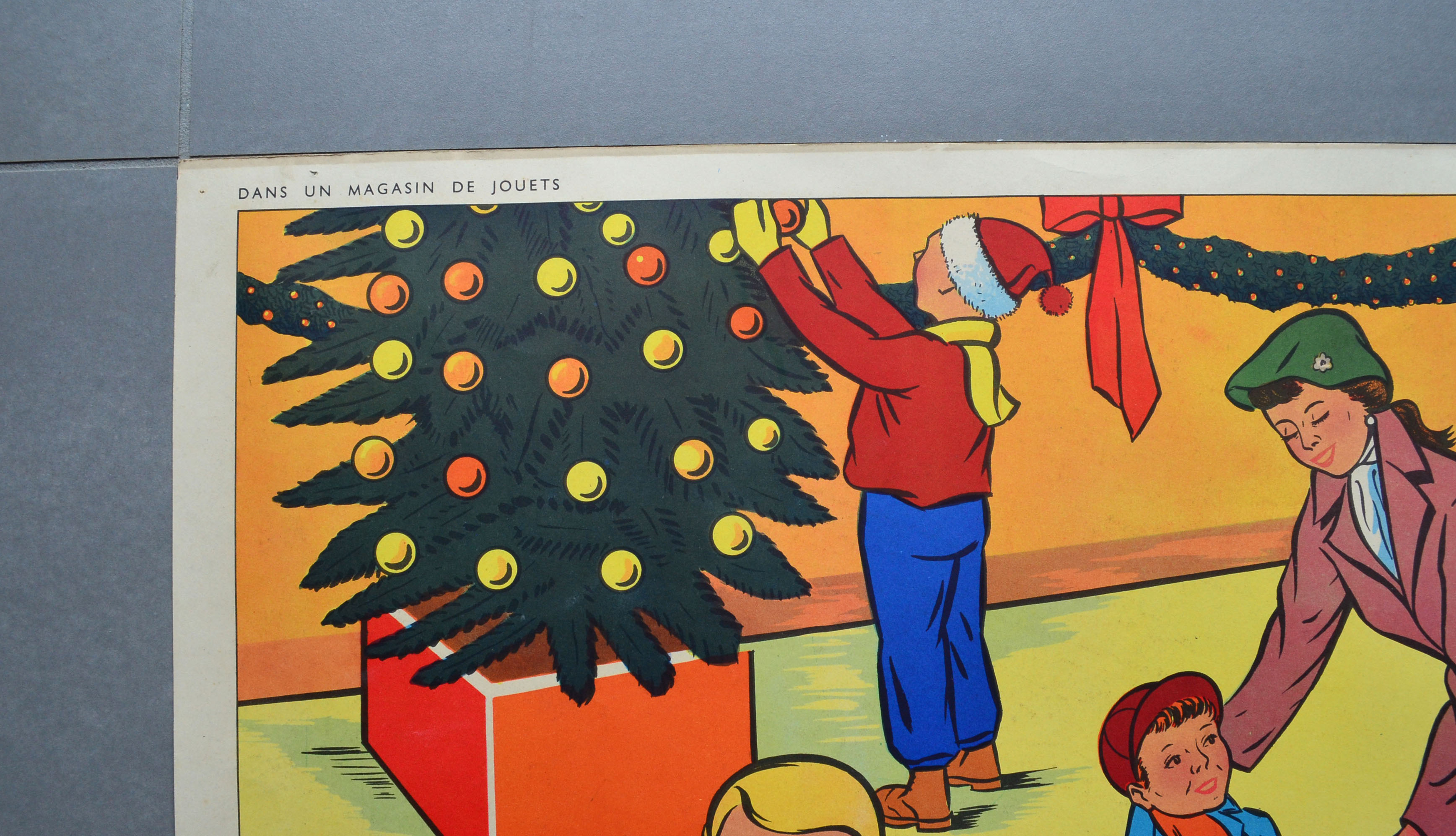 Rossignol educational school poster front and back "the fire" and "the toy store"