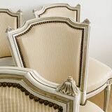 Suite of six 20th century patinated beech chairs