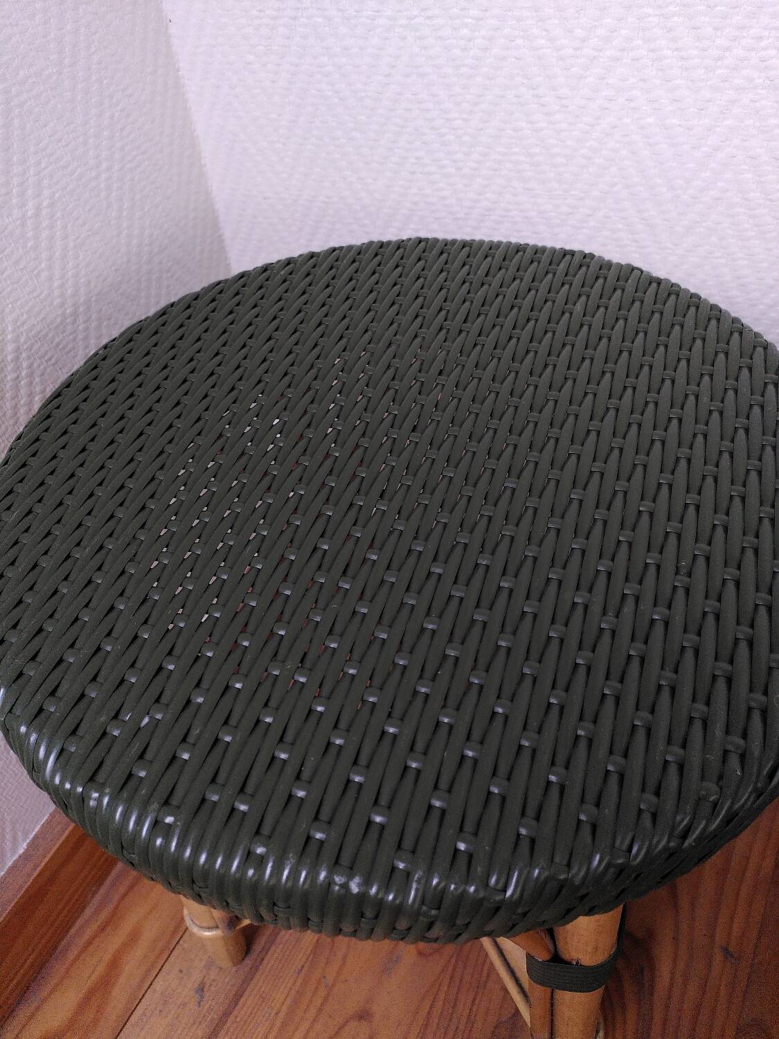 Pair of rattan stools, Maison Drucker