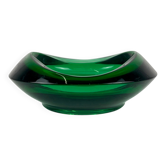 Ashtray / catch-all in green glass, Czech Republic, 1960