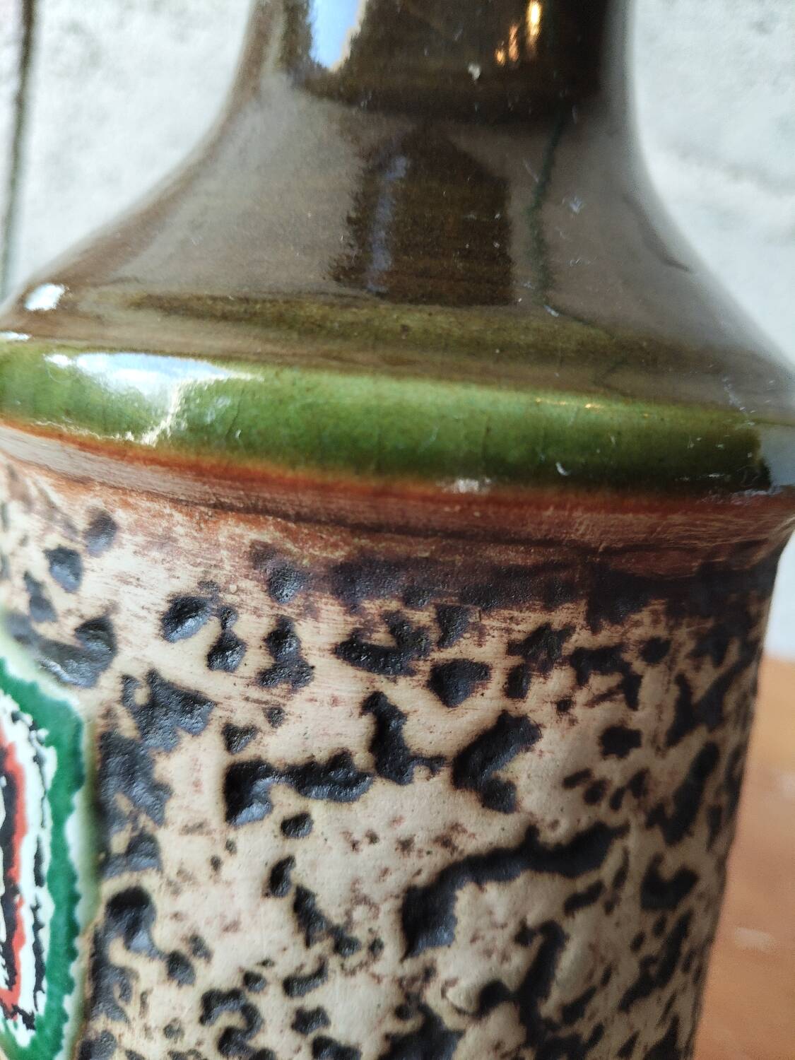 Large decorative bottle West Germany in ceramic – 1970s