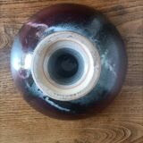 Signed ceramic fruit bowl on foot