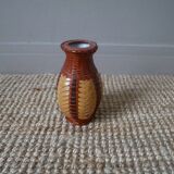 vase in natural woven fiber, handmade, bohemian country decoration