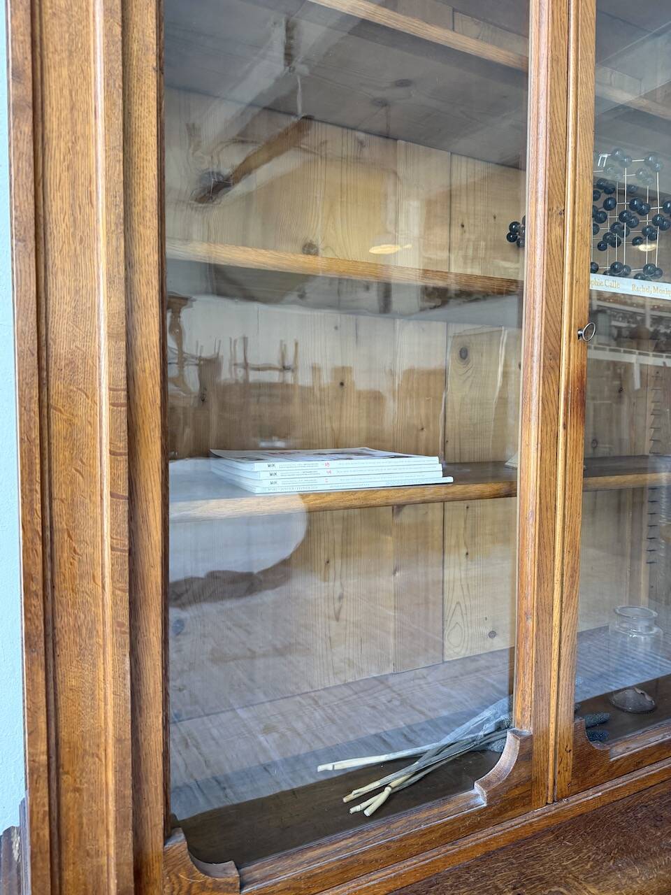 Antique XL Napoleonic oak glass bookcase, 19th century