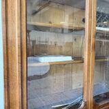 Old XL Napoleonic oak glass bookcase, 19th century