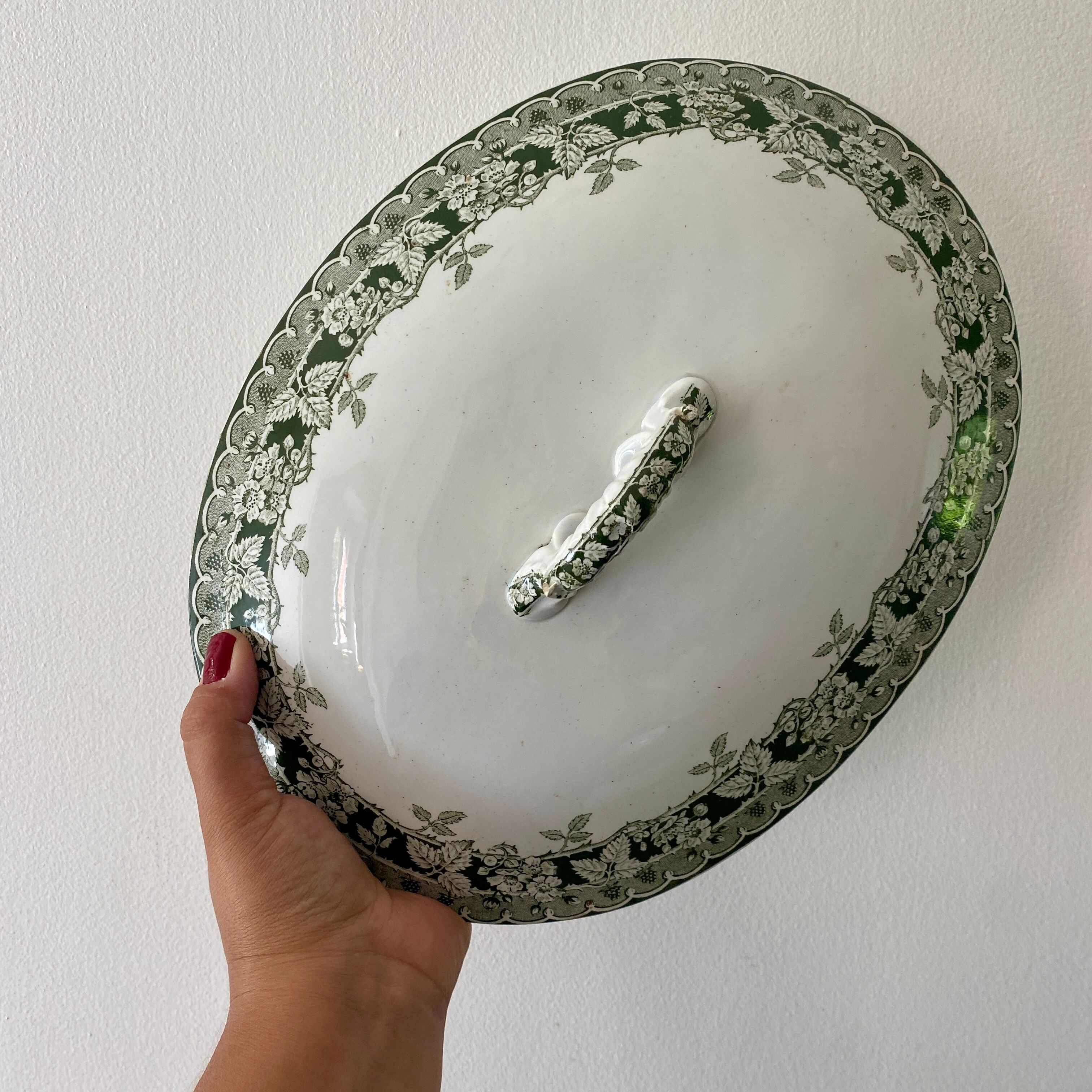 Large old tureen in iron earth, model Murier de Saint amand