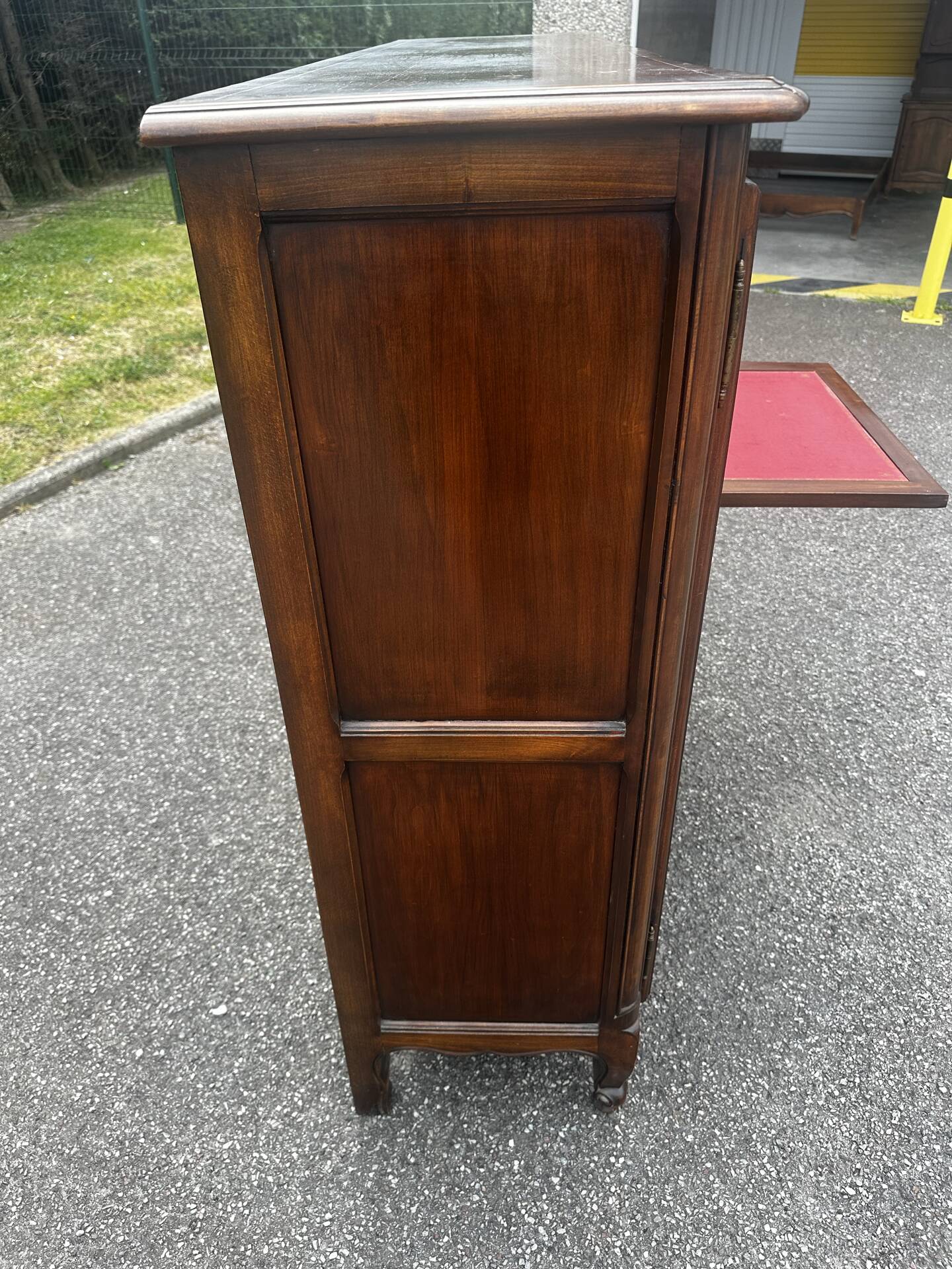 Sideboard, Louis XV style secretary in cherry wood, 1960s.