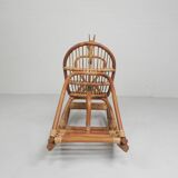 Vintage bamboo rocking horse, 1960s