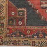 4x7 Geometric Oriental Red Vintage Persian Rug,  136x224Cm