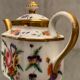 Selfish porcelain teapot Old Paris floral decoration polychrome and gold nineteenth