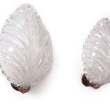 Paire d'appliques feuille Barovier Murano