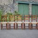 Set of 5 vintage wooden and straw chairs, straw chair, countryside