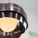 Vintage Italian Metal and Opaline Glass Pendant Lamp, 70s