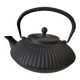 Black grooved cast iron teapot – Japanese Zen style