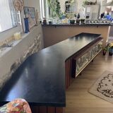 Vintage teak counter with display case