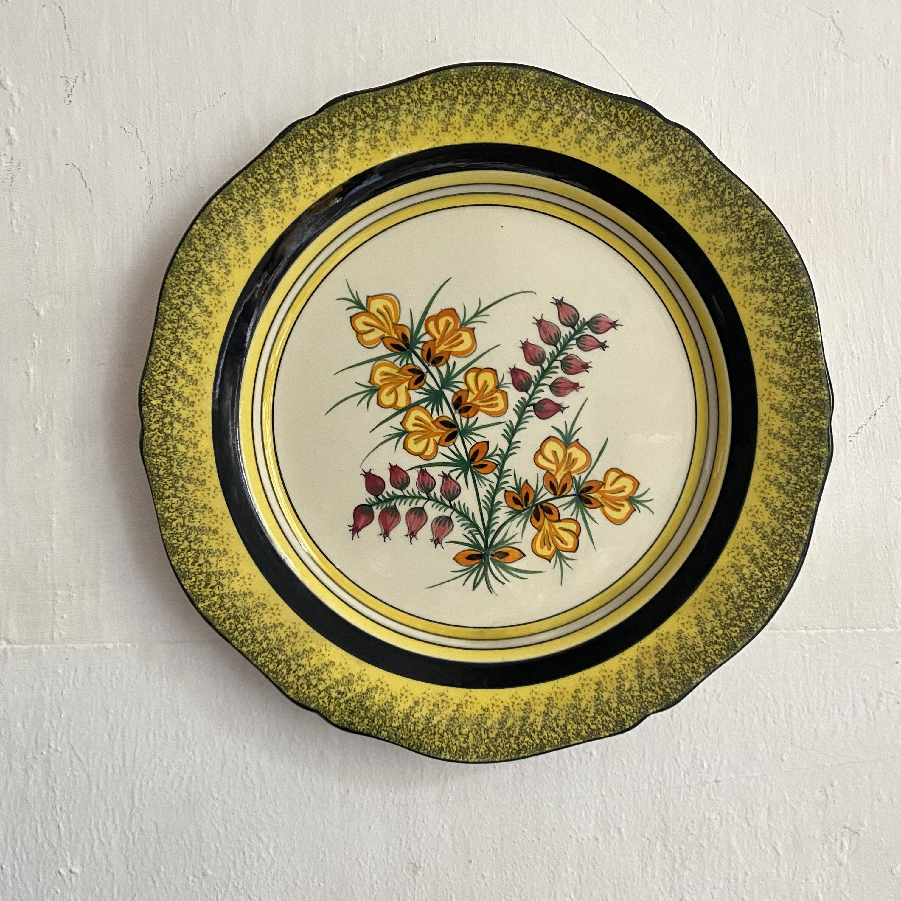 Henriot Quimper decorative plate with flowers
