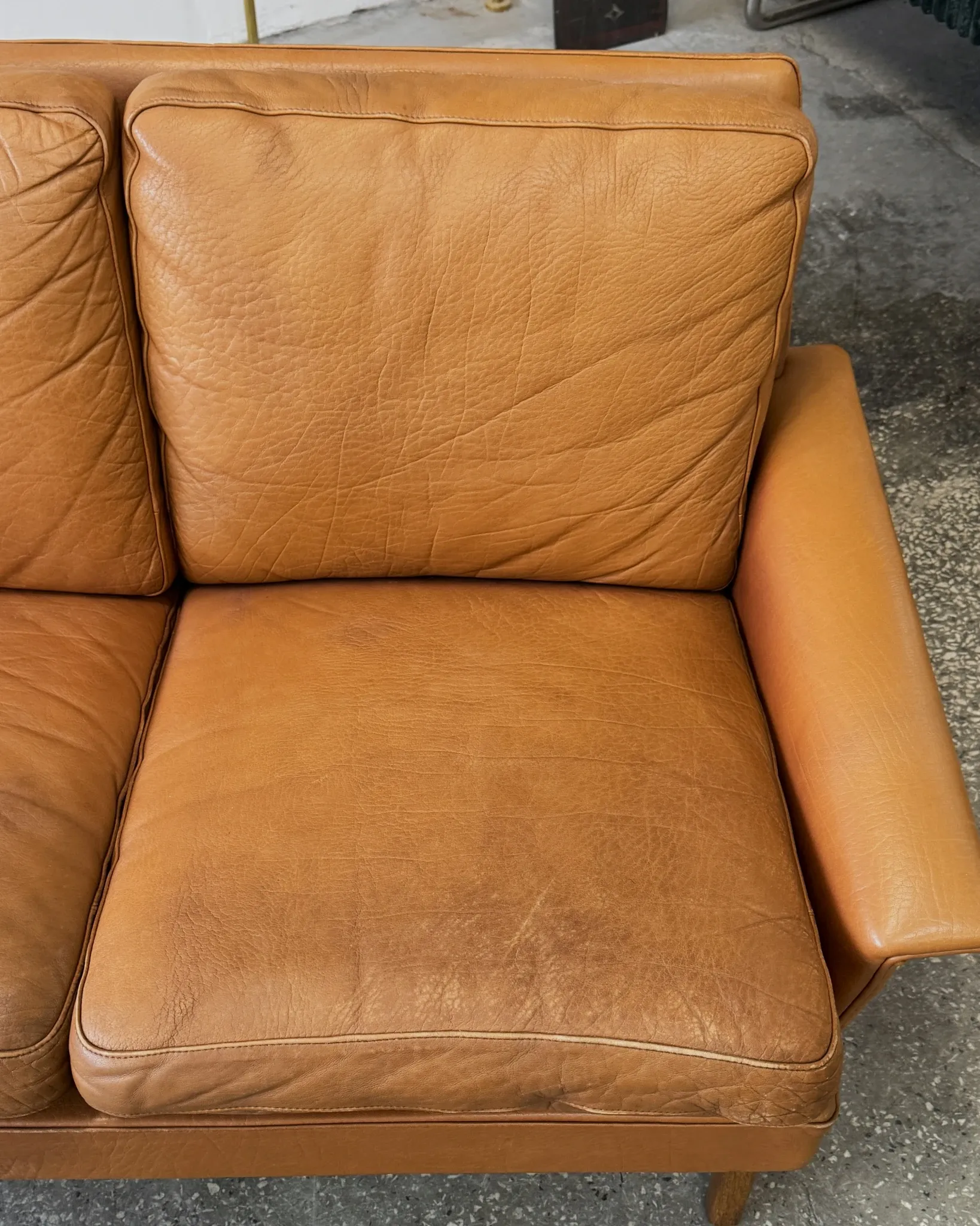 Leather sofa, Denmark, 1960s/70s, vintage, mid-century modern